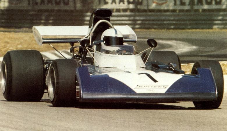 John Surtees behind the wheel of his TS14 Ford during the Italian Grand Prix at Monza in 1972